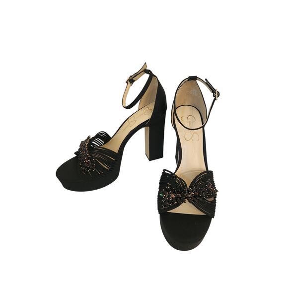 New Jessica Simpson Anissia Ankle Strap Platform Pump Black Formal 9M - Picture 9 of 13